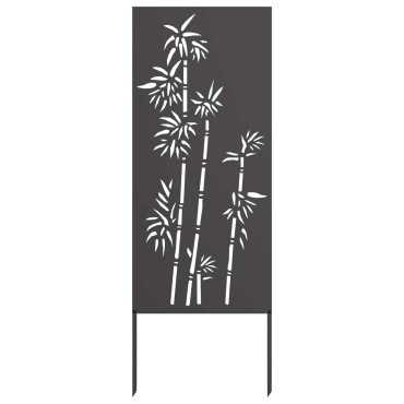 vidaXL Οθόνη Ιδιωτικότητας Κήπου Floral Μαύρο 50 x 140 εκ