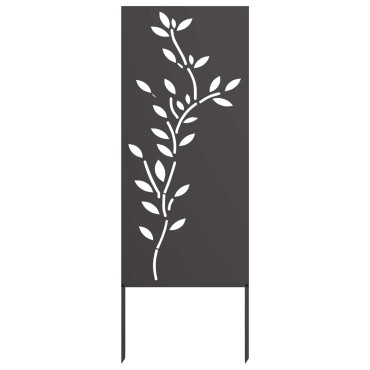 vidaXL Οθόνη Ιδιωτικότητας Κήπου Floral Μαύρο 50 x 140 εκ