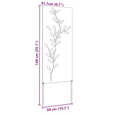 vidaXL Οθόνη Ιδιωτικότητας Κήπου Floral Μαύρο 50 x 140 εκ