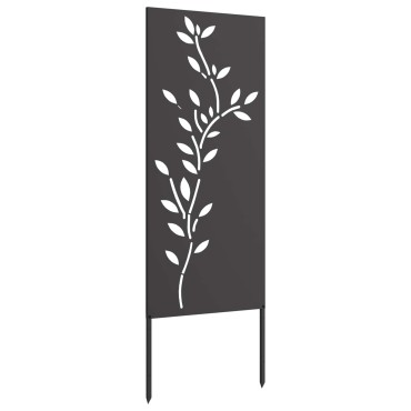 vidaXL Οθόνη Ιδιωτικότητας Κήπου Floral Μαύρο 50 x 140 εκ