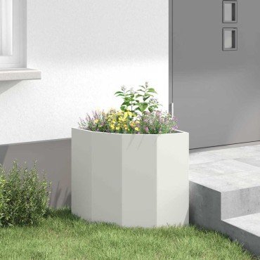 vidaXL Γωνιακό Ροδόδεντρο Λευκό 45 x 45 x 50 εκ Ατσάλι