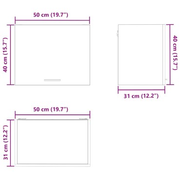 vidaXL Κρεμαστό ντουλάπι Γκρι Σομόνα και Λευκό 50x31x40cm