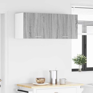 vidaXL Κρεμαστό ντουλάπι Γκρι Σομόνα και Λευκό 50x31x40cm