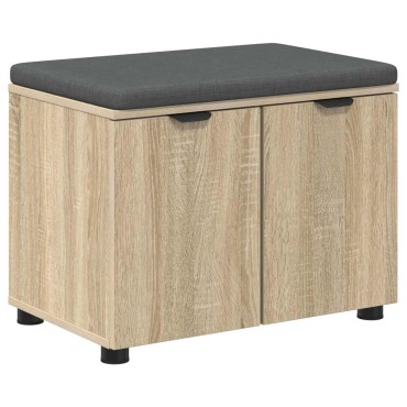 vidaXL Παγκάκι Χαλωρίου με μαξιλάρι Δρύς Sonoma 60x38x46 εκ 1 τεμ.