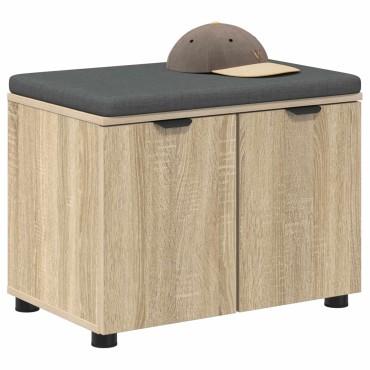 vidaXL Παγκάκι Χαλωρίου με μαξιλάρι Δρύς Sonoma 60x38x46 εκ 1 τεμ.