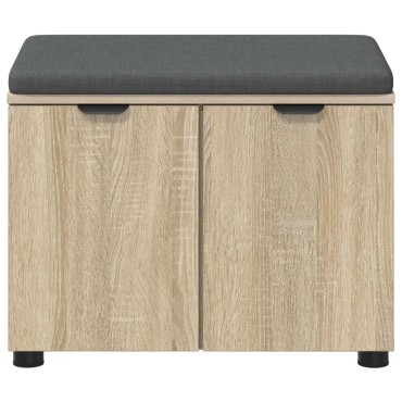 vidaXL Παγκάκι Χαλωρίου με μαξιλάρι Δρύς Sonoma 60x38x46 εκ 1 τεμ.