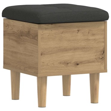 vidaXL Παγκάκι αποθήκευσης με μαξιλάρι Artisan Δρυς 42x42x46 εκ 1 τεμ.