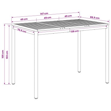 vidaXL Τραπέζι μπαρ κήπου NAARDEN Λευκό 147x88,5x105 εκ 1 τεμ.