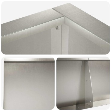 vidaXL Τοίχος Στήριξης 8 τμχ. 300 x 100 x 40 εκ. Ανοξείδωτο Ατσάλι