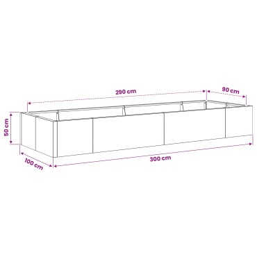 vidaXL Τοίχος Στήριξης 8 τμχ. 300 x 100 x 50 cm Γαλβανισμένος Χάλυβας
