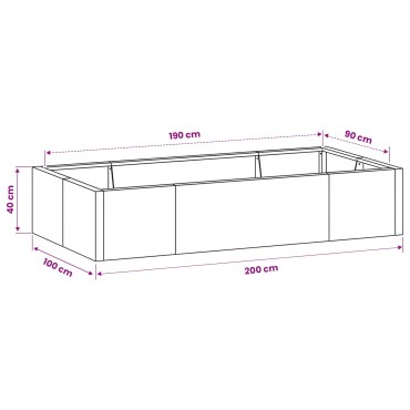 vidaXL Τοίχος Στήριξης 6 τμχ. 200 x 100 x 40 εκ. Ανοξείδωτο Ατσάλι