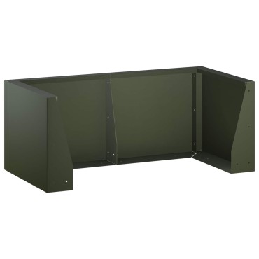 vidaXL Τοίχος Στήριξης 4 τμχ. 100 x 100 x 40 cm Ατσάλι Λαδί
