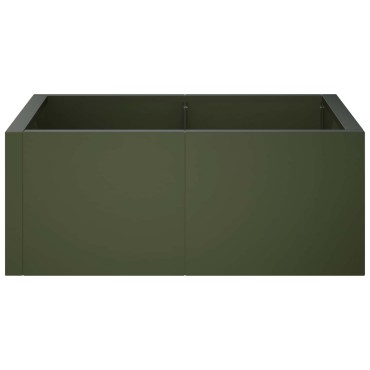 vidaXL Τοίχος Στήριξης 4 τμχ. 100 x 100 x 40 cm Ατσάλι Λαδί