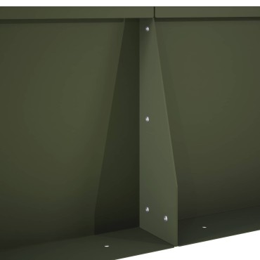 vidaXL Τοίχος Στήριξης 4 τμχ. 100 x 100 x 40 cm Ατσάλι Λαδί