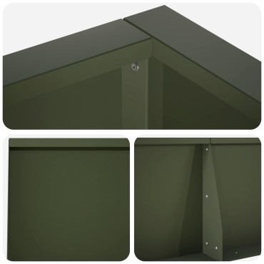 vidaXL Τοίχος Στήριξης 8 τμχ. 300 x 100 x 50 cm Ατσάλι Λαδί