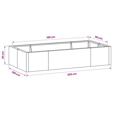 vidaXL Τοίχος Στήριξης 6 τμχ. 200 x 100 x 30 εκ. Ανοξείδωτο Ατσάλι