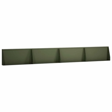 vidaXL Τοίχος Στήριξης 4 τμχ. 80 x 12 x 30 εκ Ατσάλι Λαδί