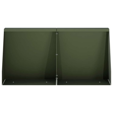 vidaXL Τοίχος Στήριξης 4 τμχ. 40 x 12 x 50 εκ. Ατσάλι Λαδί