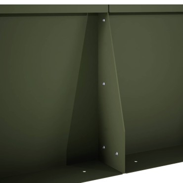 vidaXL Τοίχος Στήριξης 4 τμχ. 40 x 12 x 50 εκ. Ατσάλι Λαδί