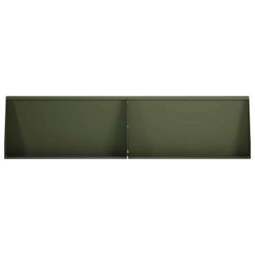 vidaXL Τοίχος Στήριξης 4 τμχ. 80 x 12 x 50 εκ. Ατσάλι Λαδί