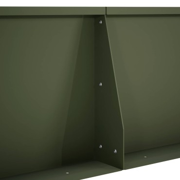 vidaXL Τοίχος Στήριξης 4 τμχ. 80 x 12 x 50 εκ. Ατσάλι Λαδί