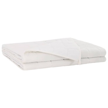 vidaXL Βάρος Κουβέρτα Λευκό 230 x 220 cm 15 kg 100% Βαμβάκι 205T