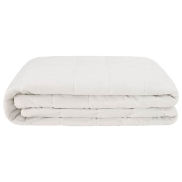 vidaXL Βάρος Κουβέρτα Λευκό 230 x 220 cm 15 kg 100% Βαμβάκι 205T