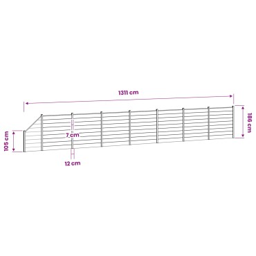 vidaXL Σετ Φράχτη 1311x186cm WPC και Αλουμίνιο Γκρι