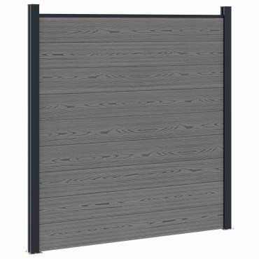 vidaXL Σετ Φράχτη 1311x186cm WPC και Αλουμίνιο Γκρι