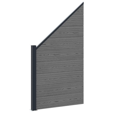vidaXL Σετ Φράχτη 1311x186cm WPC και Αλουμίνιο Γκρι