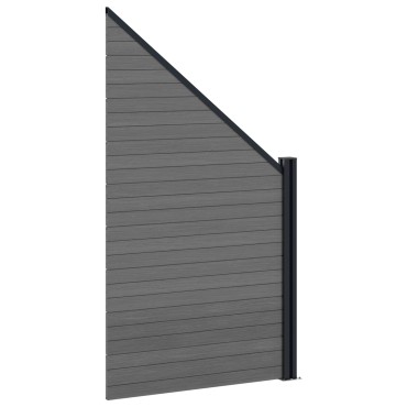 vidaXL Σετ Φράχτη 1311x186cm WPC και Αλουμίνιο Γκρι