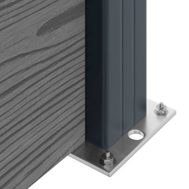 vidaXL Σετ Φράχτη 1311x186cm WPC και Αλουμίνιο Γκρι
