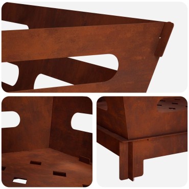 vidaXL Φωτιά Σκ rusty 40 x 40 x 20 cm Ατσάλι Σκληρυθέν στον Αέρα