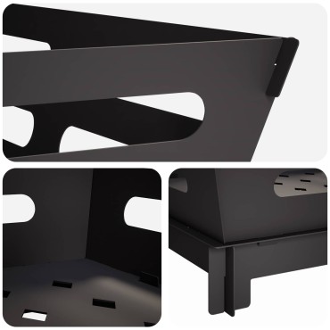vidaXL Φωτιά Μαύρο 60 x 60 x 30 cm Ατσάλι