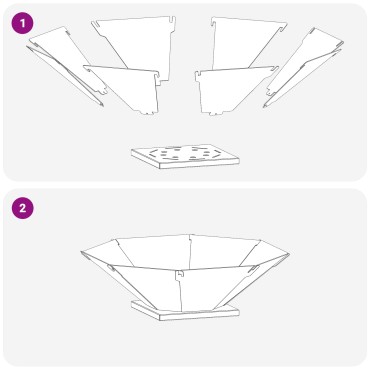 vidaXL Φωτιά Μαύρο 50 x 50 x 15,5 εκ. Ατσάλι