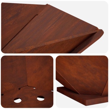 vidaXL Φωτιά Σκ rusty 50 x 50 x 15,5 εκ. Ατσάλι Σκληρυθέν στον Αέρα