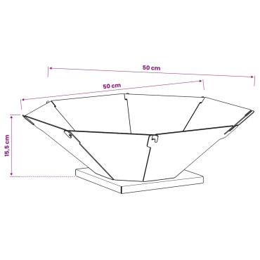 vidaXL Φωτιά Σκ rusty 50 x 50 x 15,5 εκ. Ατσάλι Σκληρυθέν στον Αέρα