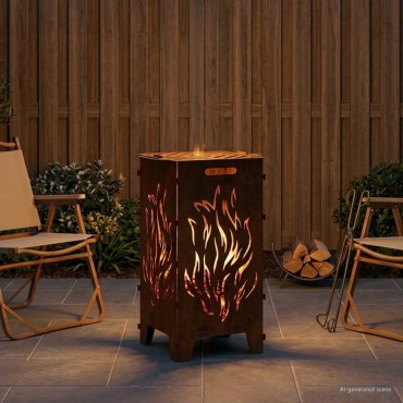 vidaXL Φωτιά Σκ rusty 47 x 38 x 75 εκ. Ατσάλι Σκληρυθέν στον Αέρα