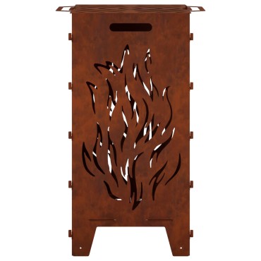vidaXL Φωτιά Σκ rusty 47 x 38 x 75 εκ. Ατσάλι Σκληρυθέν στον Αέρα