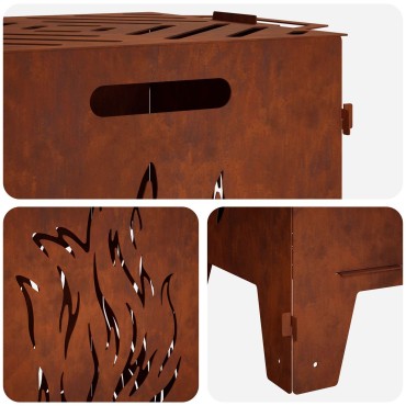 vidaXL Φωτιά Σκ rusty 47 x 38 x 75 εκ. Ατσάλι Σκληρυθέν στον Αέρα
