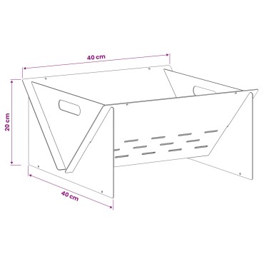 vidaXL Φωτιά Σκ rusty 40 x 40 x 20 cm Ατσάλι Σκληρυθέν στον Αέρα