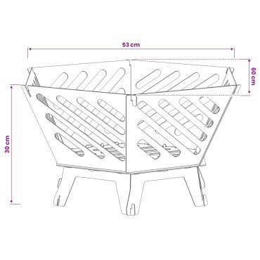 vidaXL Φωτιά Σκ rusty 60 x 53 x 30 εκ Ατσάλι Σκληρυθέν στον Αέρα