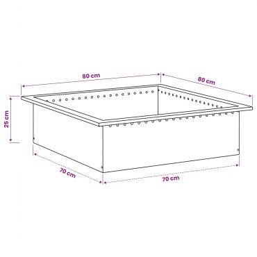 vidaXL Δαχτυλίδι φωτιάς Μαύρο 80 x 80 x 25 εκ Ατσάλι