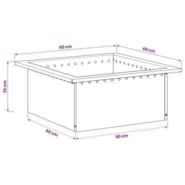 vidaXL Δαχτυλίδι φωτιάς Μαύρο 60 x 60 x 25 εκ Ατσάλι