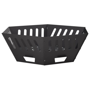vidaXL Φωτιά Μαύρο 80 x 80 x 28 cm Ατσάλι