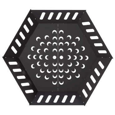 vidaXL Φωτιά Μαύρο 80 x 80 x 28 cm Ατσάλι