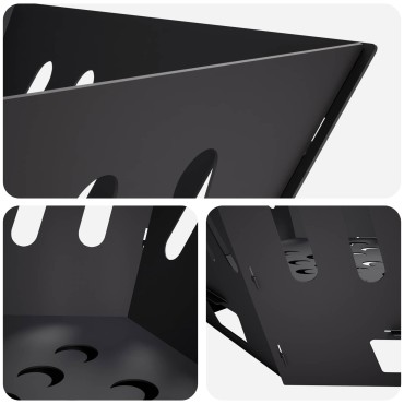 vidaXL Φωτιά Μαύρο 80 x 80 x 28 cm Ατσάλι