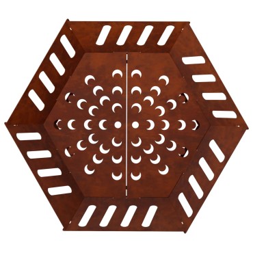 vidaXL Φωτιά Σκ rusty 60 x 60 x 23 εκ Ατσάλι Σκληρυθέν στον Αέρα