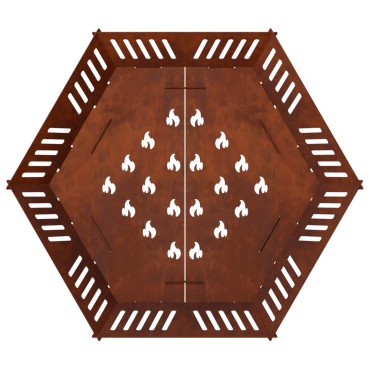 vidaXL Φωτιά Σκ rusty 60 x 60 x 18 εκ Ατσάλι Σκληρυθέν στον Αέρα