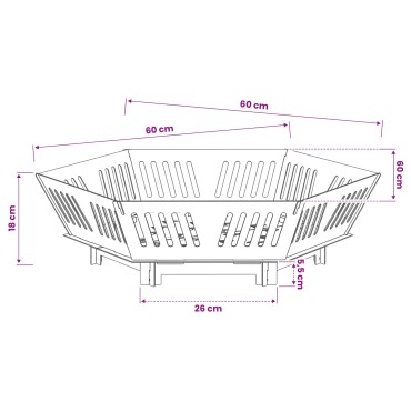 vidaXL Φωτιά Σκ rusty 60 x 60 x 18 εκ Ατσάλι Σκληρυθέν στον Αέρα